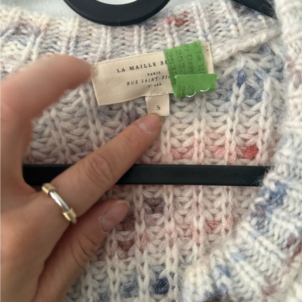 Sezane Multi Speckled Pierre Cardigan - Cream - Picture 4 of 13